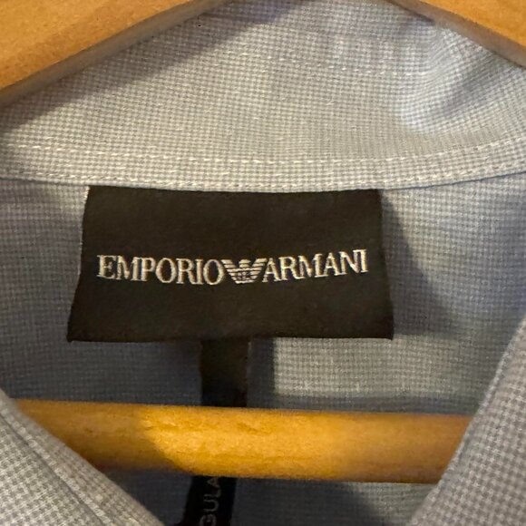 Emporio Armani Light Blue Button Down Shirt Men’s XL New With Tags - Picture 4 of 6